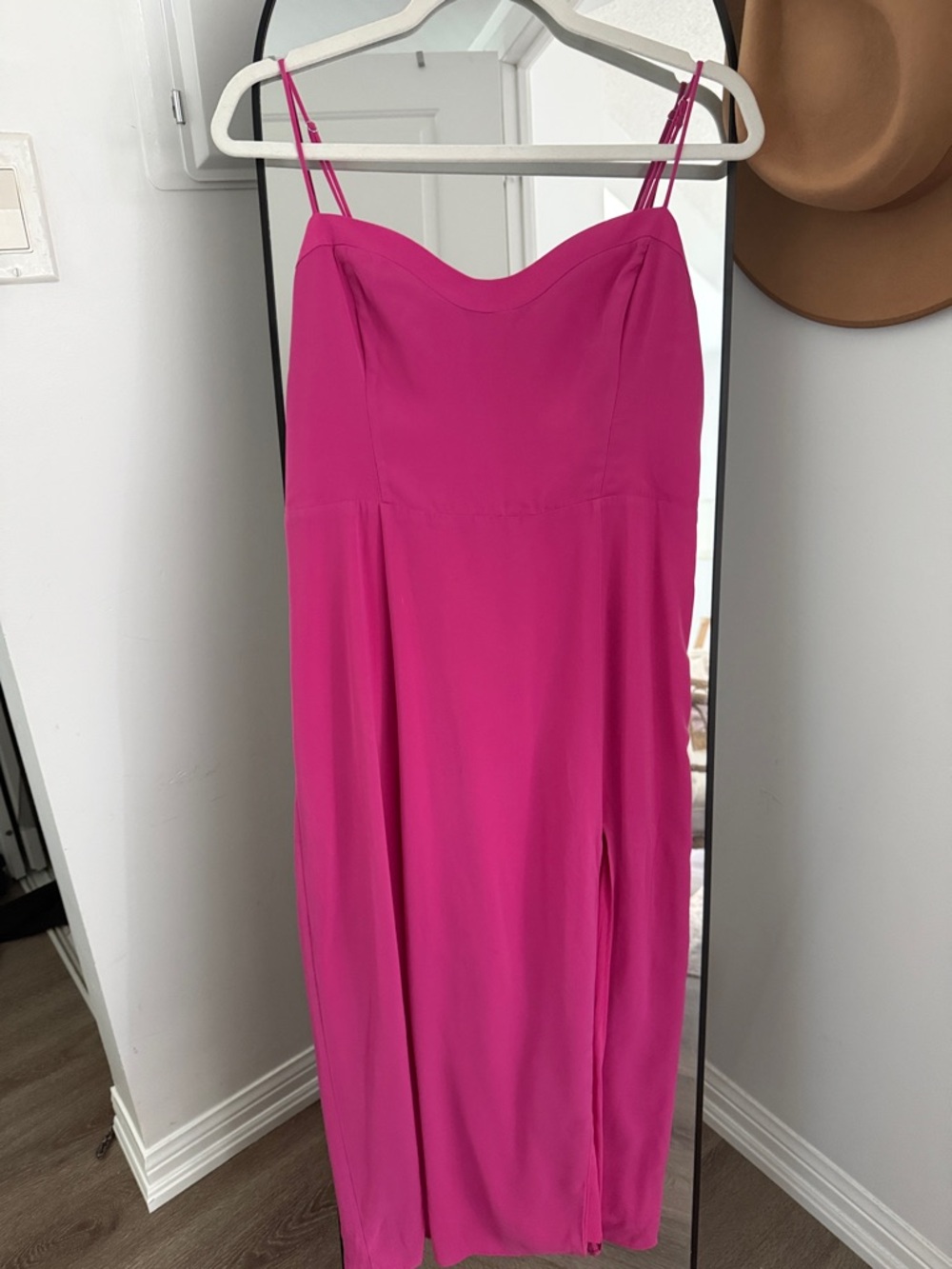 Abercrombie & Fitch Hot Pink Midi Slip Dress